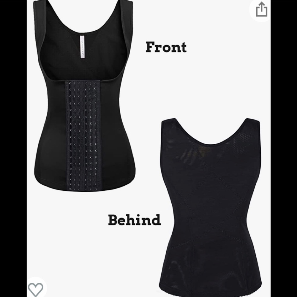Women black girdle waist trainer vest size M